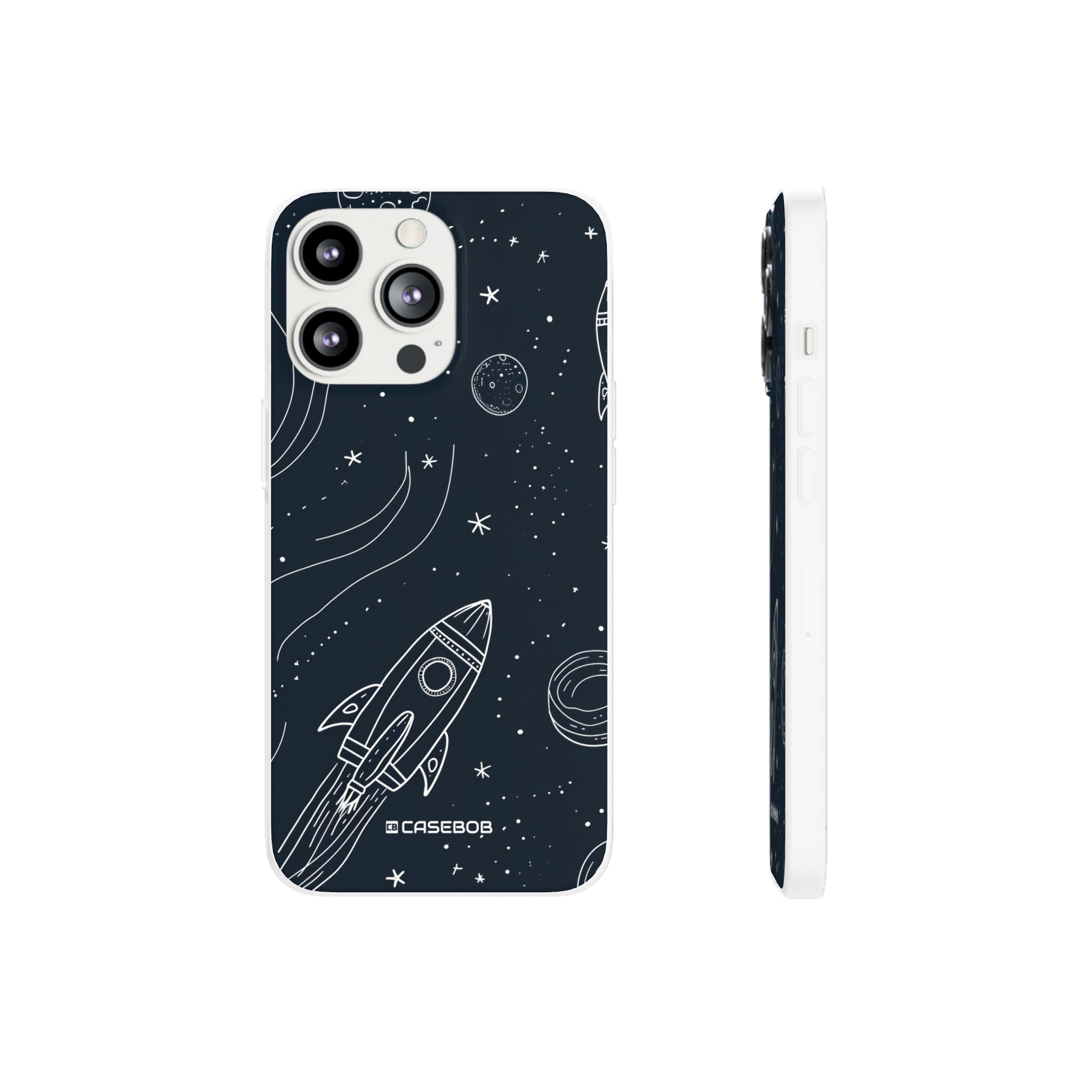 Cosmic Doodle Adventure | Flexible Phone Case for iPhone