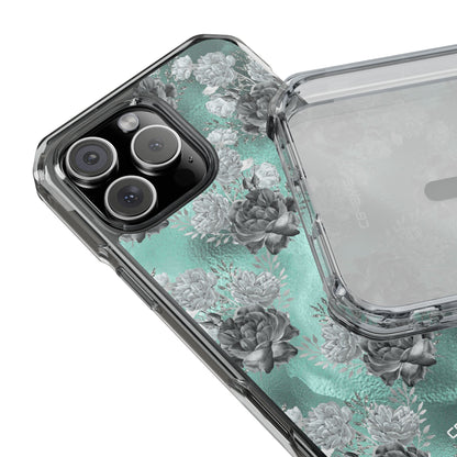 Teal Floral Elegance iPhone Case - Impact