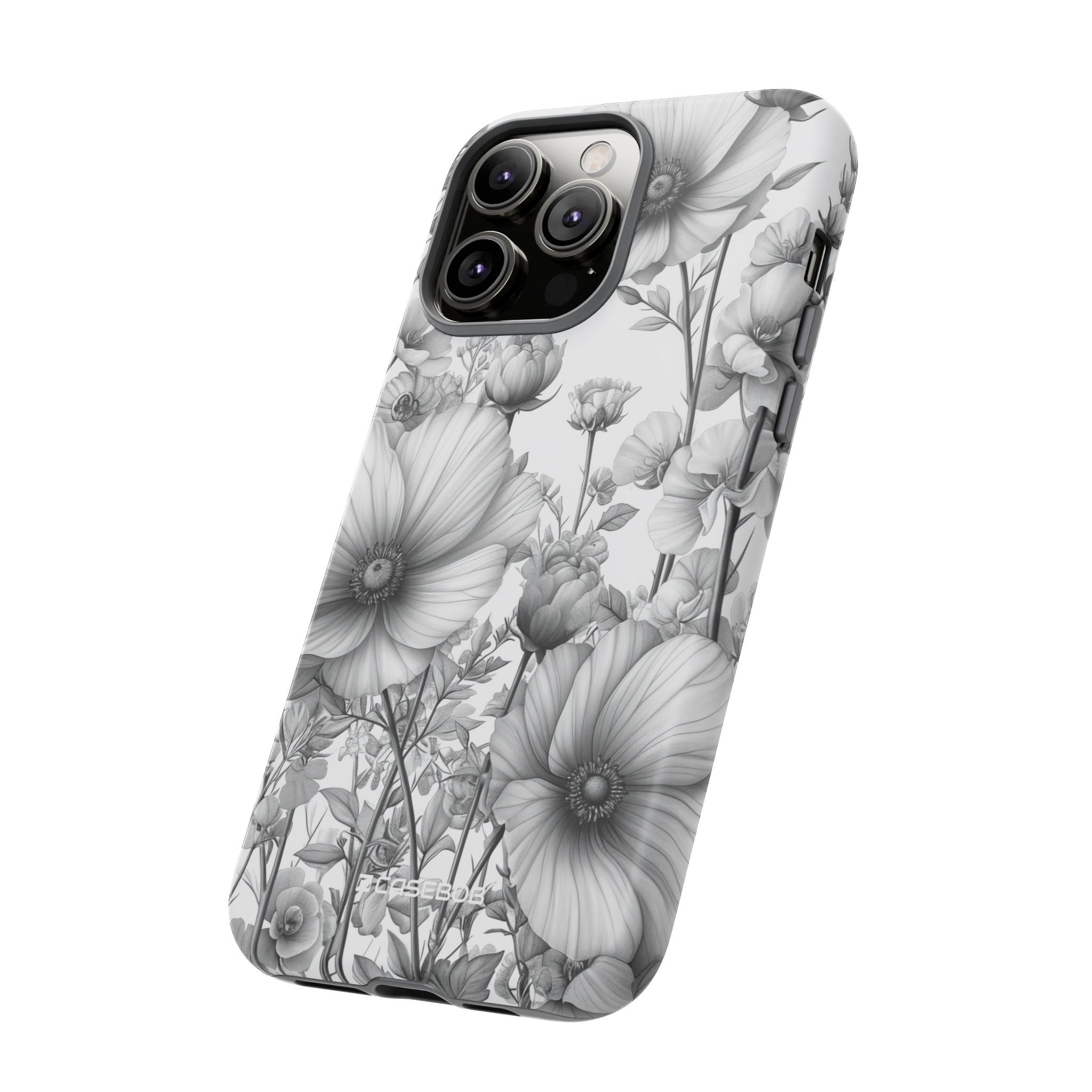 Monochrome Flora | Protective Phone Case for iPhone