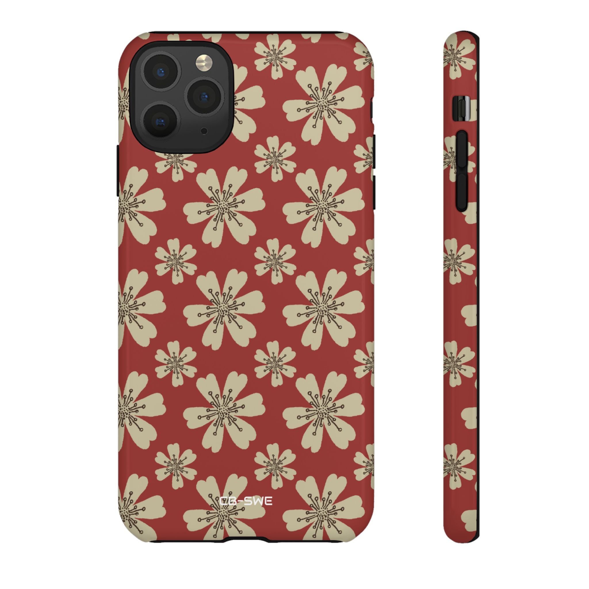 Retro Red Florals - iPhone Case