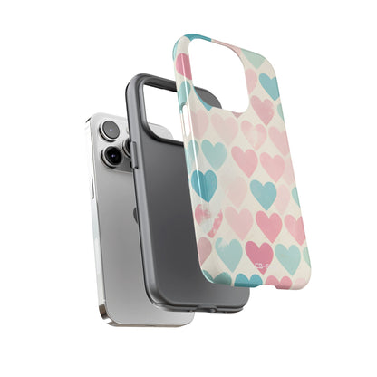 Retro Hearts Symmetry - iPhone Case