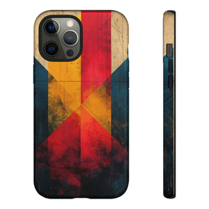 Center Point Bright Red Geometry - Protective Phone Case