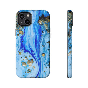 Blue Ice Ink Art iPhone Case (Protective) iPhone 14 Plus Matte Phone Case