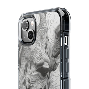 Monochrome Giraffe - Phone Case for iPhone (Clear Impact - Magnetic)