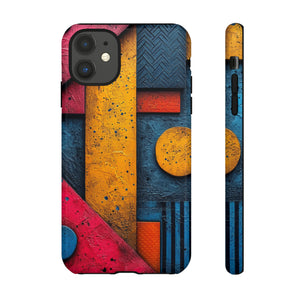 Neon Geometric Fusion - Protective Phone Case