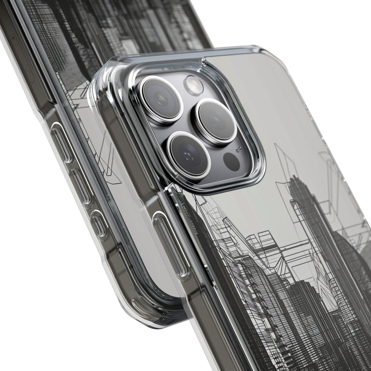 Urban Wireframe - Phone Case for iPhone (Clear Impact - Magnetic)