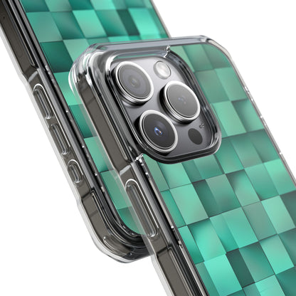 Folded Blue Squares iPhone 15 - Impact Clear+