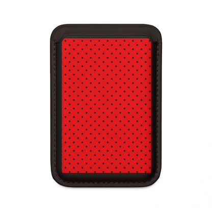 Black Dot Grid Wallet – MagSafe Ready