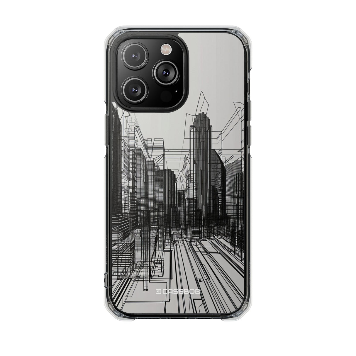 Urban Wireframe - Phone Case for iPhone (Clear Impact - Magnetic)