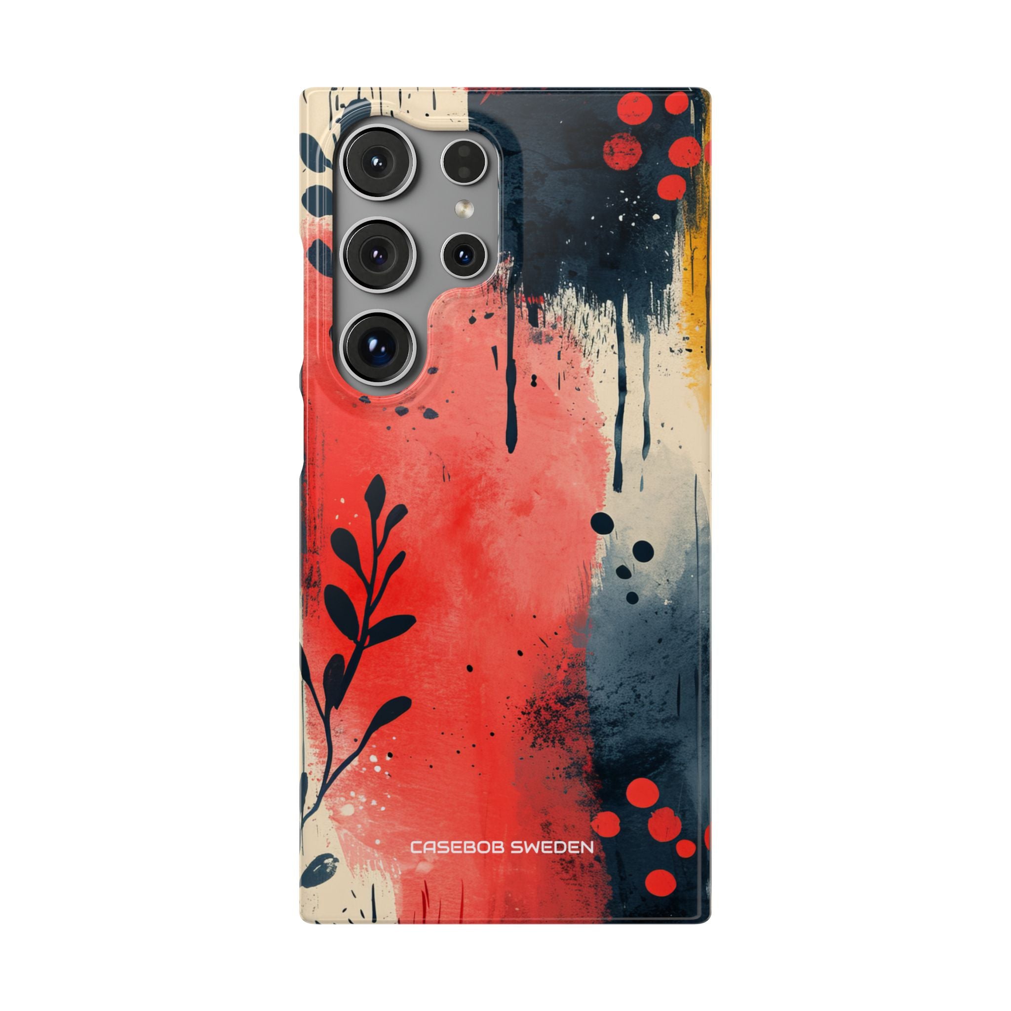 Red Blue Abstract Florals - Slim Samsung S24 Phone Case