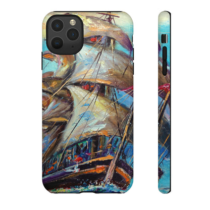 Oil painting - Sailboat - Protective Phone Case