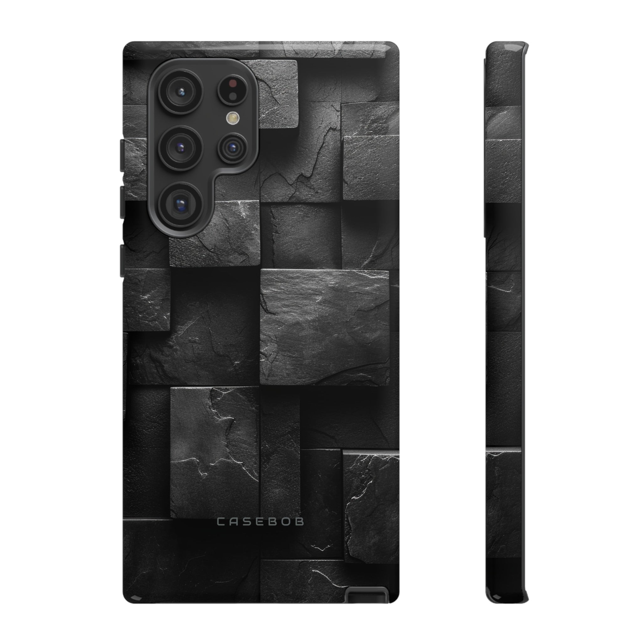 Black Geometric Elegance - Protective Phone Case