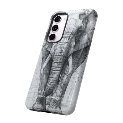 Elephant Line Geometry Samsung S23 - Tough Phone Case