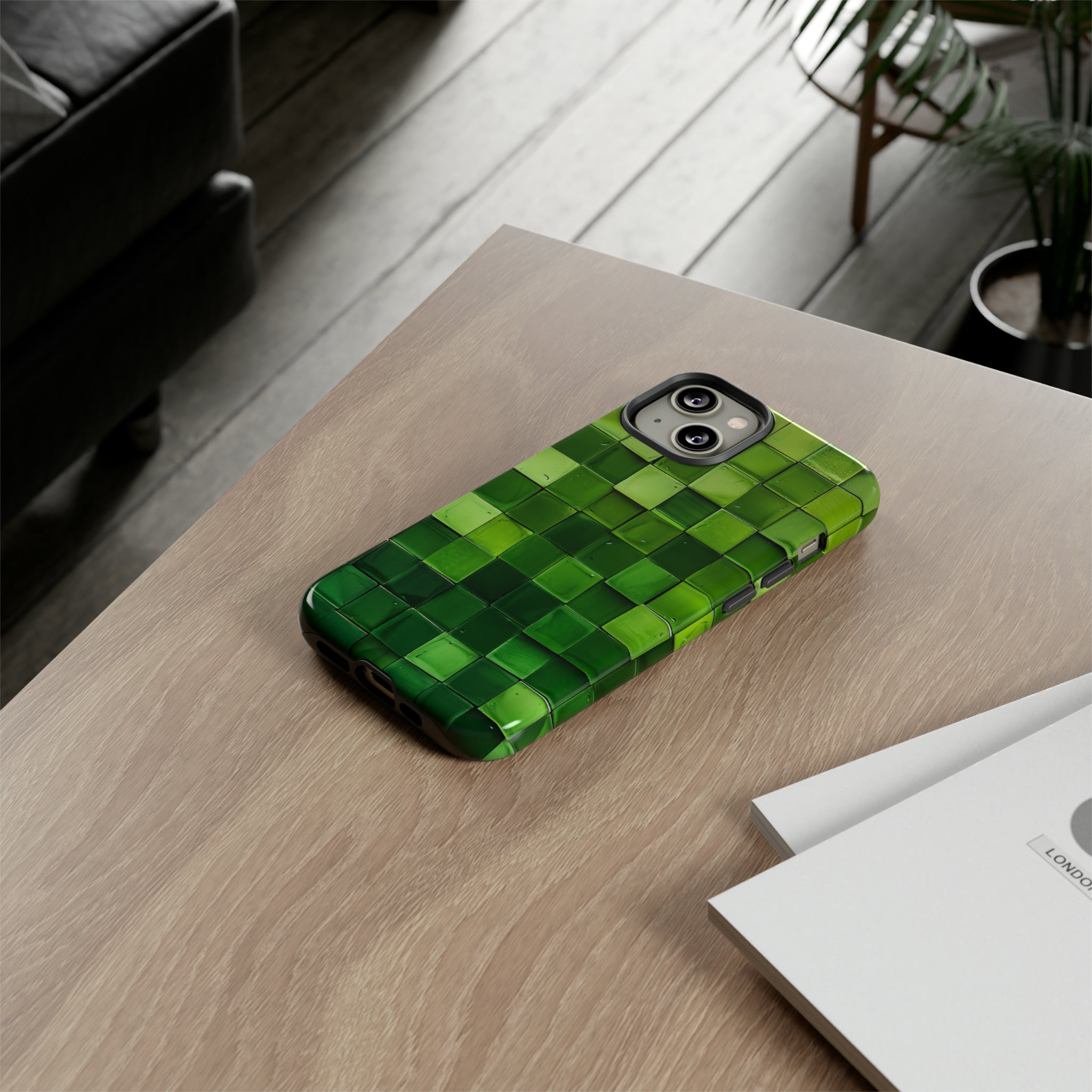 Emerald Square: Green Gradient - Protective Phone Case