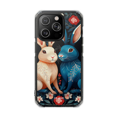 Rabbits Embrace Blossoms iPhone Case - Impact