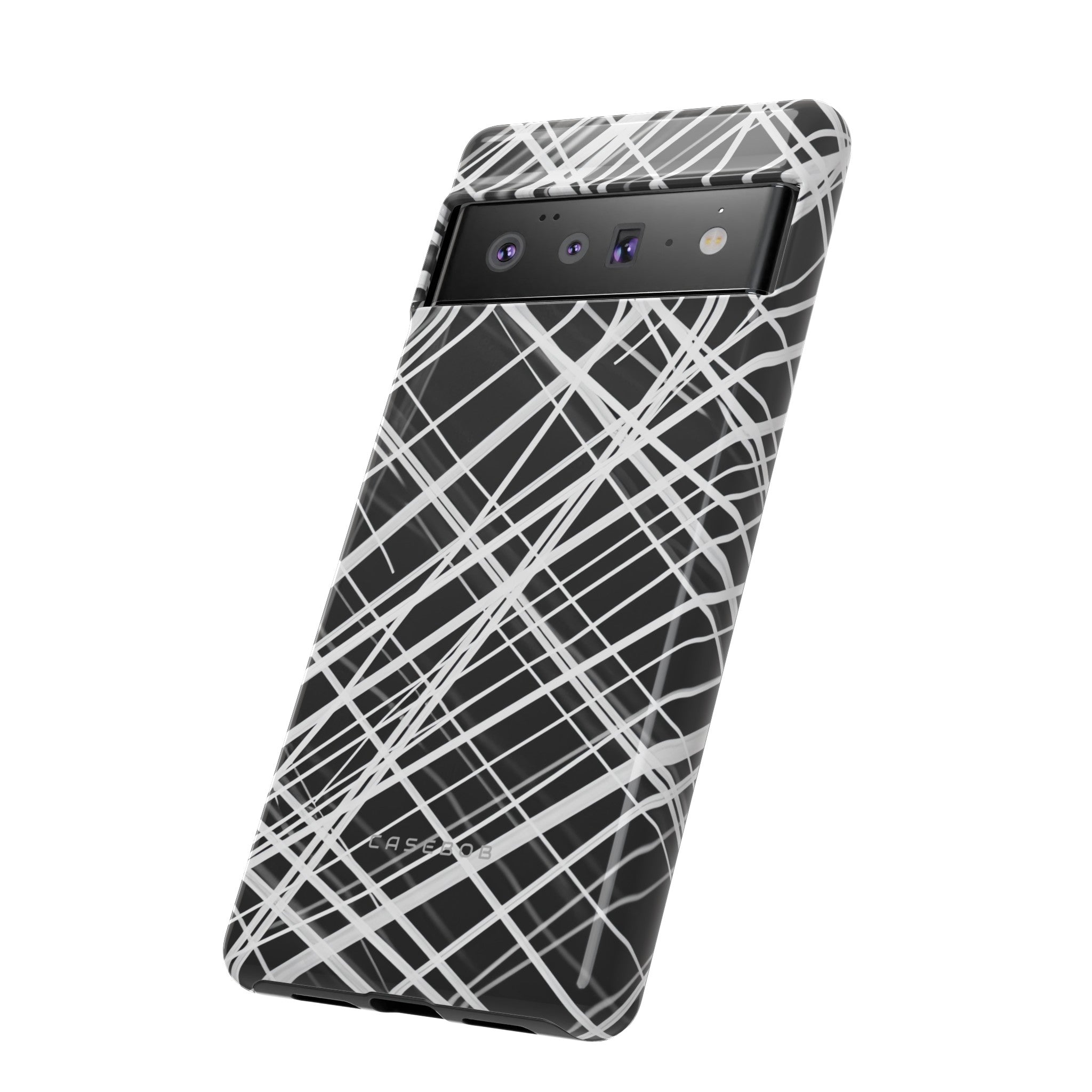 White Line Elegance - Protective Phone Case