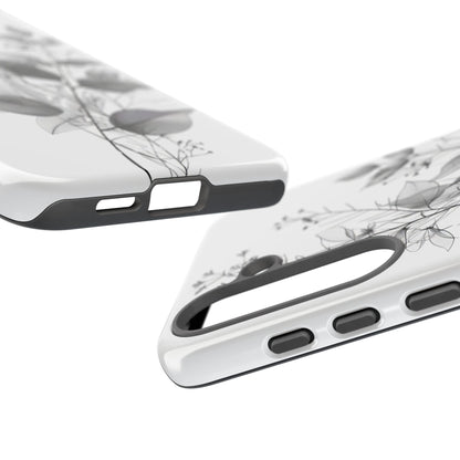 Veined Leaves Gray Samsung S25 Plus Case - Tough