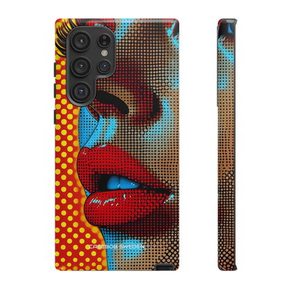 Yellow Red Pop Art Portrait - Tough Samsung S22 Phone Case