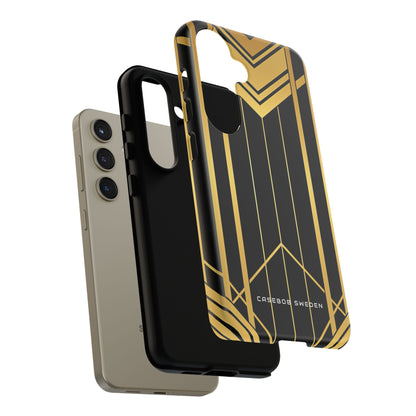 "Golden Art Deco Symmetry in Geometric Elegance" Samsung S24 - Tough Phone Case