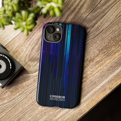 Neon Glitch Stripes iPhone 15 - Tough