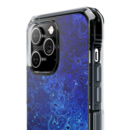 Swirling Blue Currents iPhone 14 - Impact Clear+