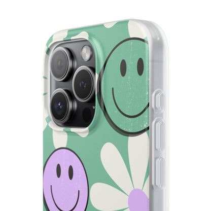 Smiley Daisy Glow iPhone 15 Pro Case - Soft