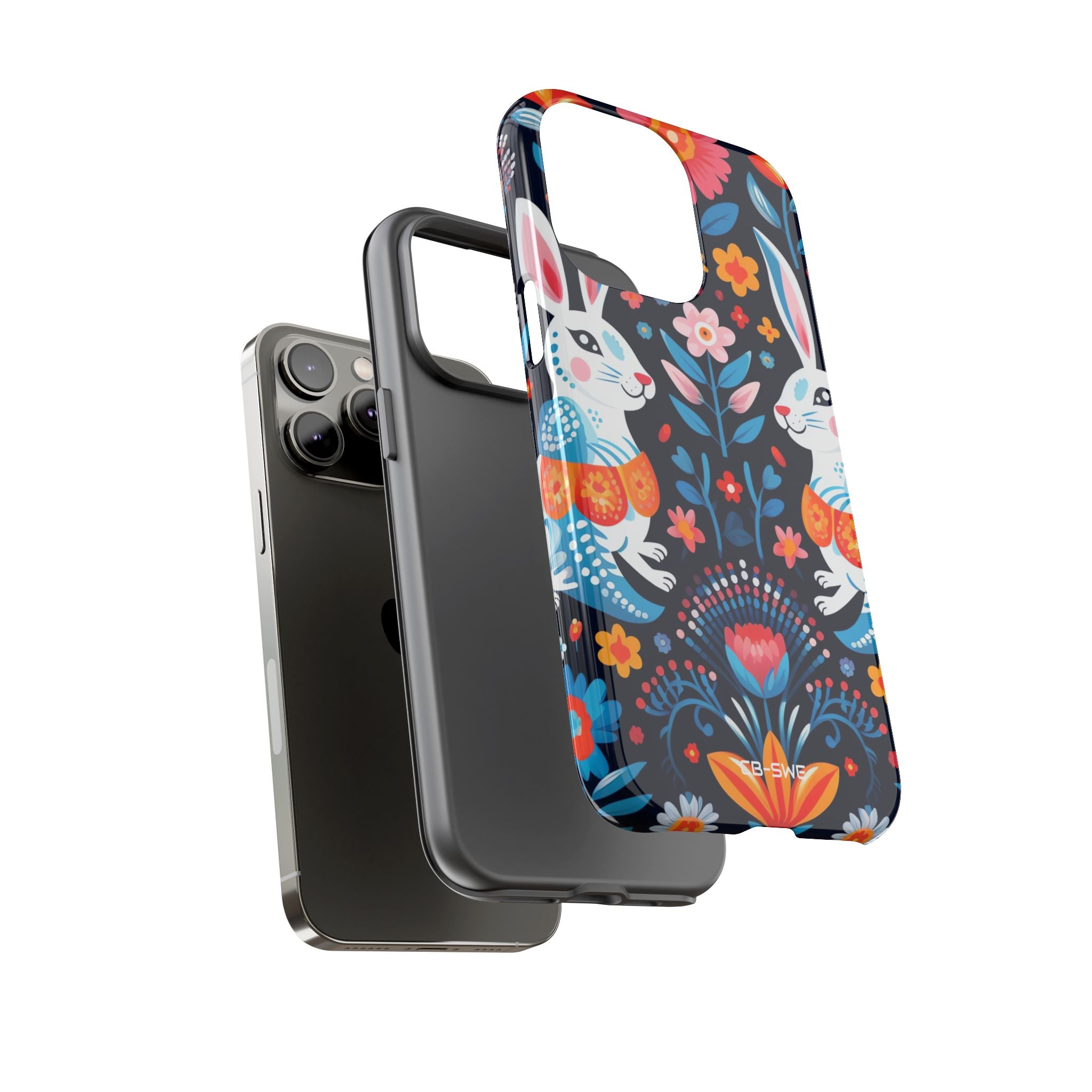 Bunnies Hop Flowers - iPhone Case