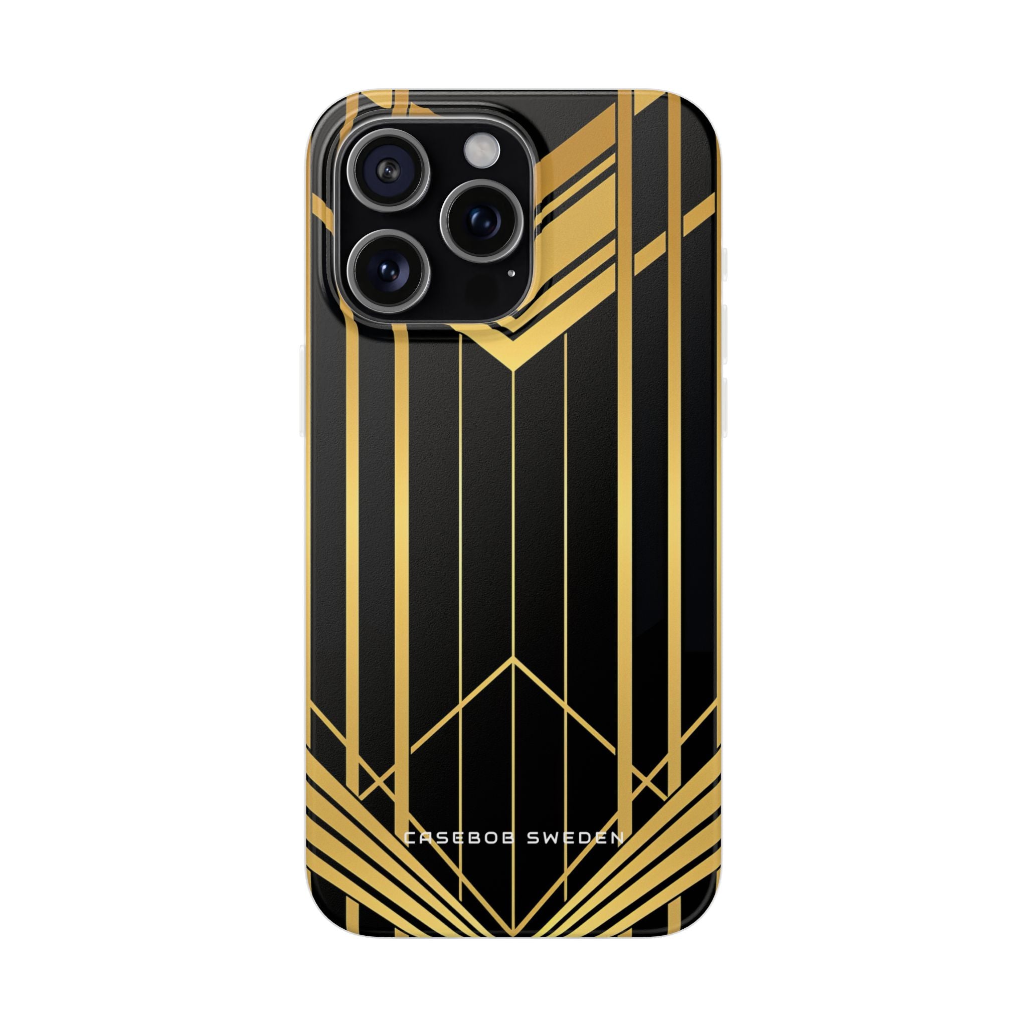 "Golden Art Deco Symmetry in Geometric Elegance" iPhone 15 - Flexi Phone Case