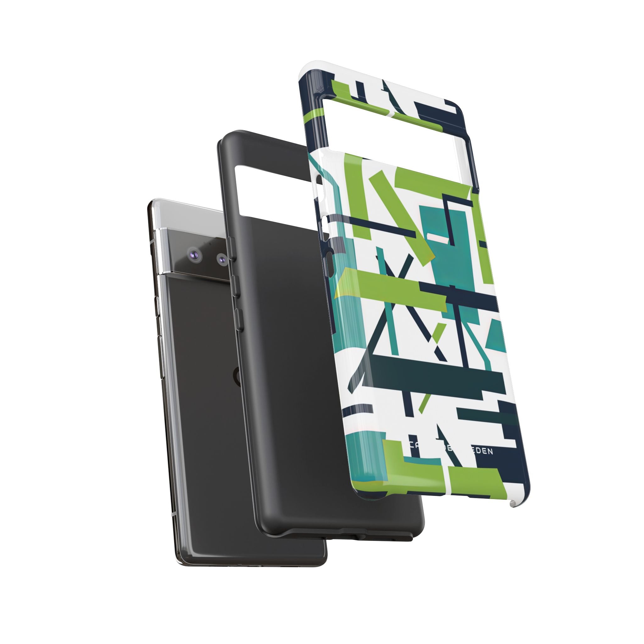 Green Geometry Glide Google Pixel 6 - Tough Phone Case