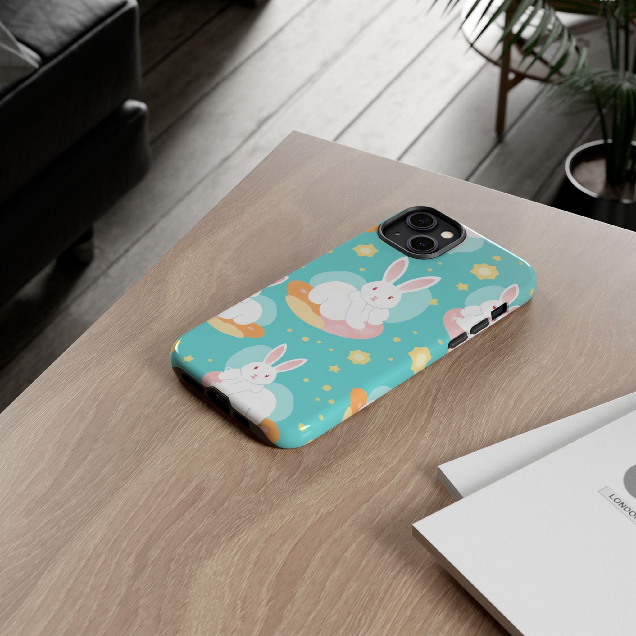 Bunnies Float Dreamily - iPhone Case