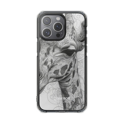 Swirling Giraffe Art iPhone 15 - Impact Clear+