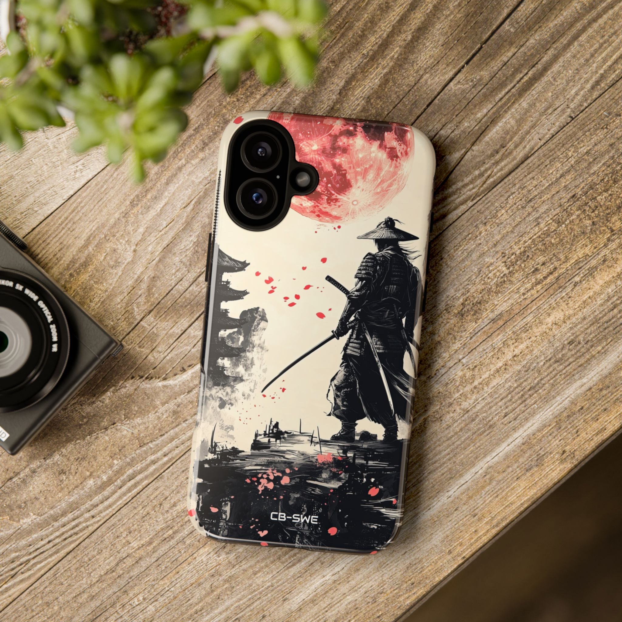 Samurai Gazes Moonward - iPhone Case