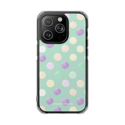 Pastel Polka Dots - Clear Impact iPhone 14 Phone Case