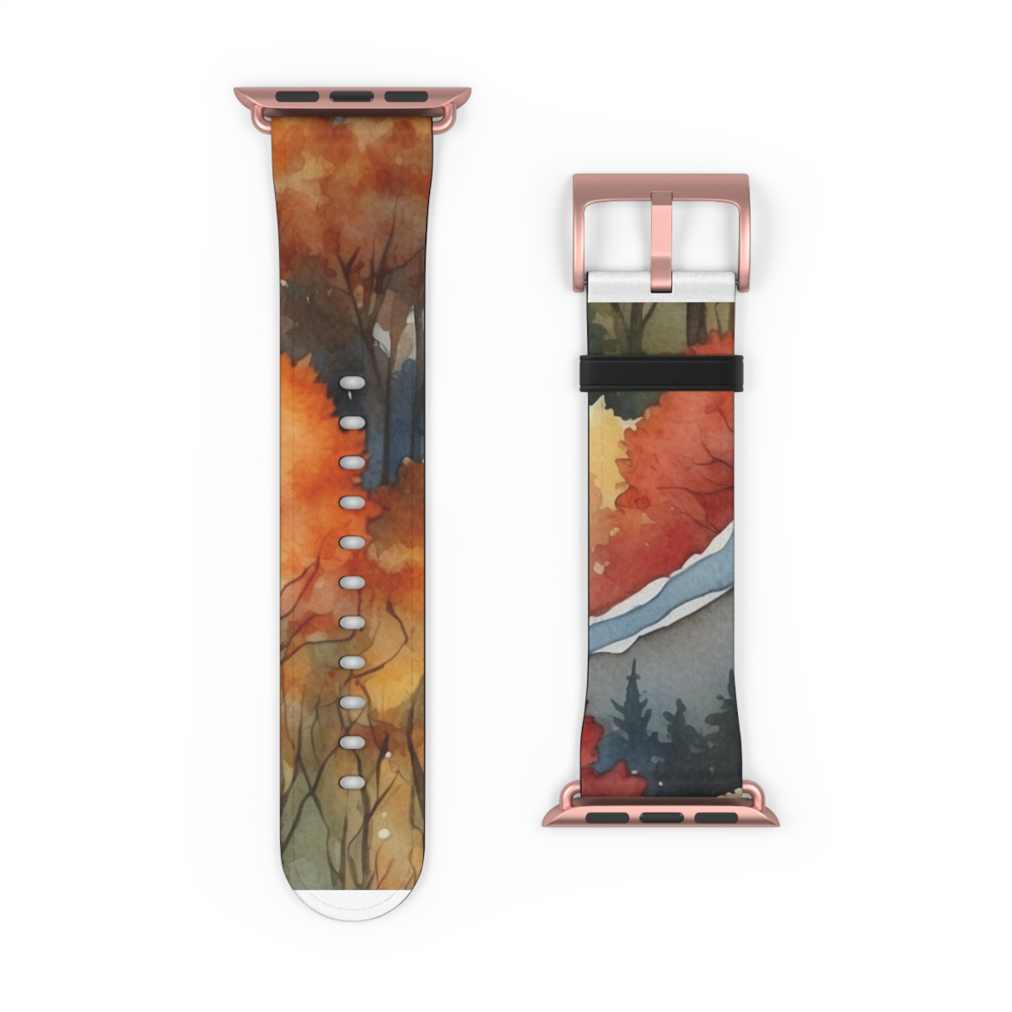 Snowcapped Ember Mountains - Watch Band