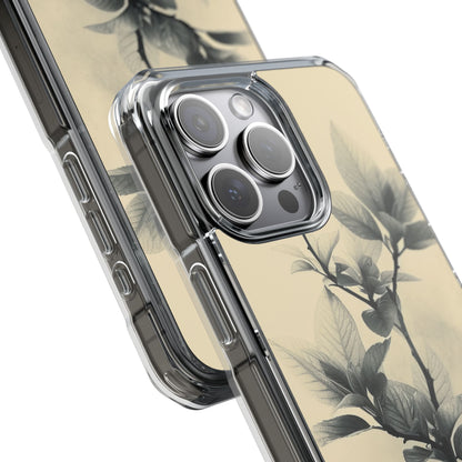 Beige Branch Art - Clear Impact iPhone 15 Phone Case