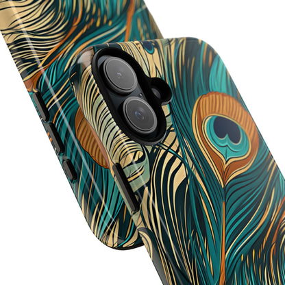Peacock Feather Whirl iPhone 16 - Tough