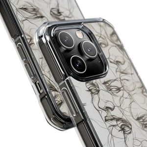 Ethereal Faces - Phone Case for iPhone (Clear Impact - Magnetic)