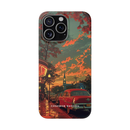 Mid-Century Nostalgia Streetscape iPhone 15 - Flexi Phone Case