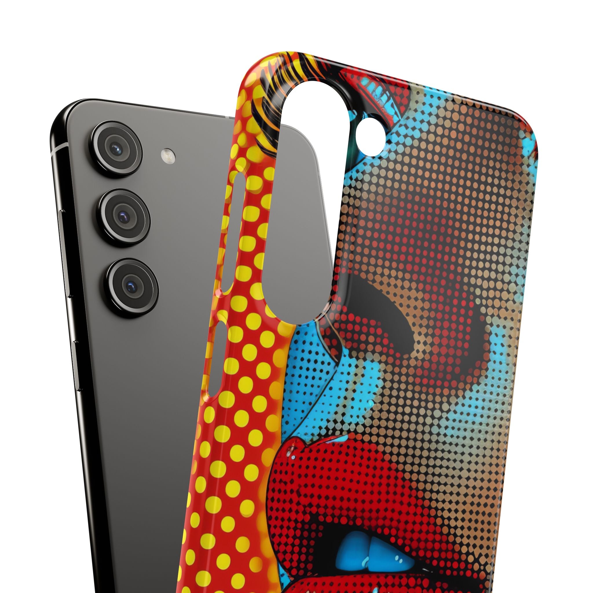 Yellow Red Pop Art Portrait - Slim Samsung S23 Phone Case