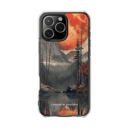 Celestial Glow Over Reflective Landscape iPhone 16 - Clear Impact Phone Case