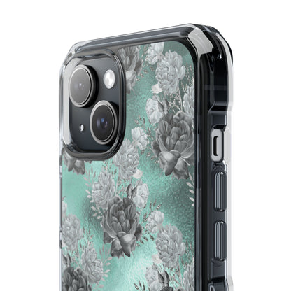 Teal Floral Elegance iPhone Case - Impact