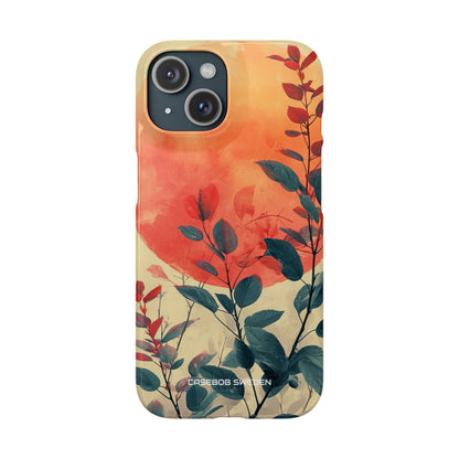 Orange Sun Harmony - Slim iPhone 15 Phone Case