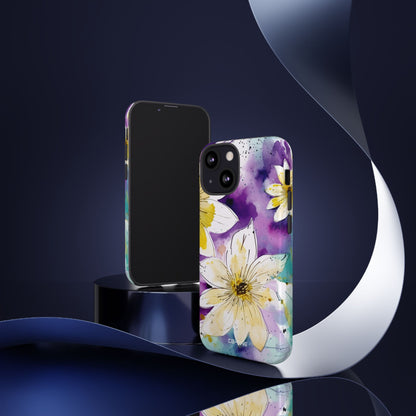 Vibrant Watercolor Flowers - iPhone Case