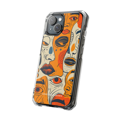 Gradient Face Mosaic iPhone 15 - Clear Impact Phone Case