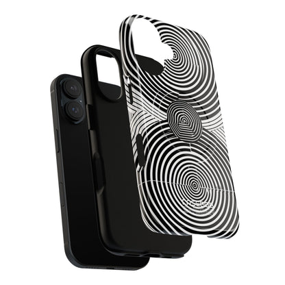Monochrome Spiral Motion iPhone 16 - Tough+