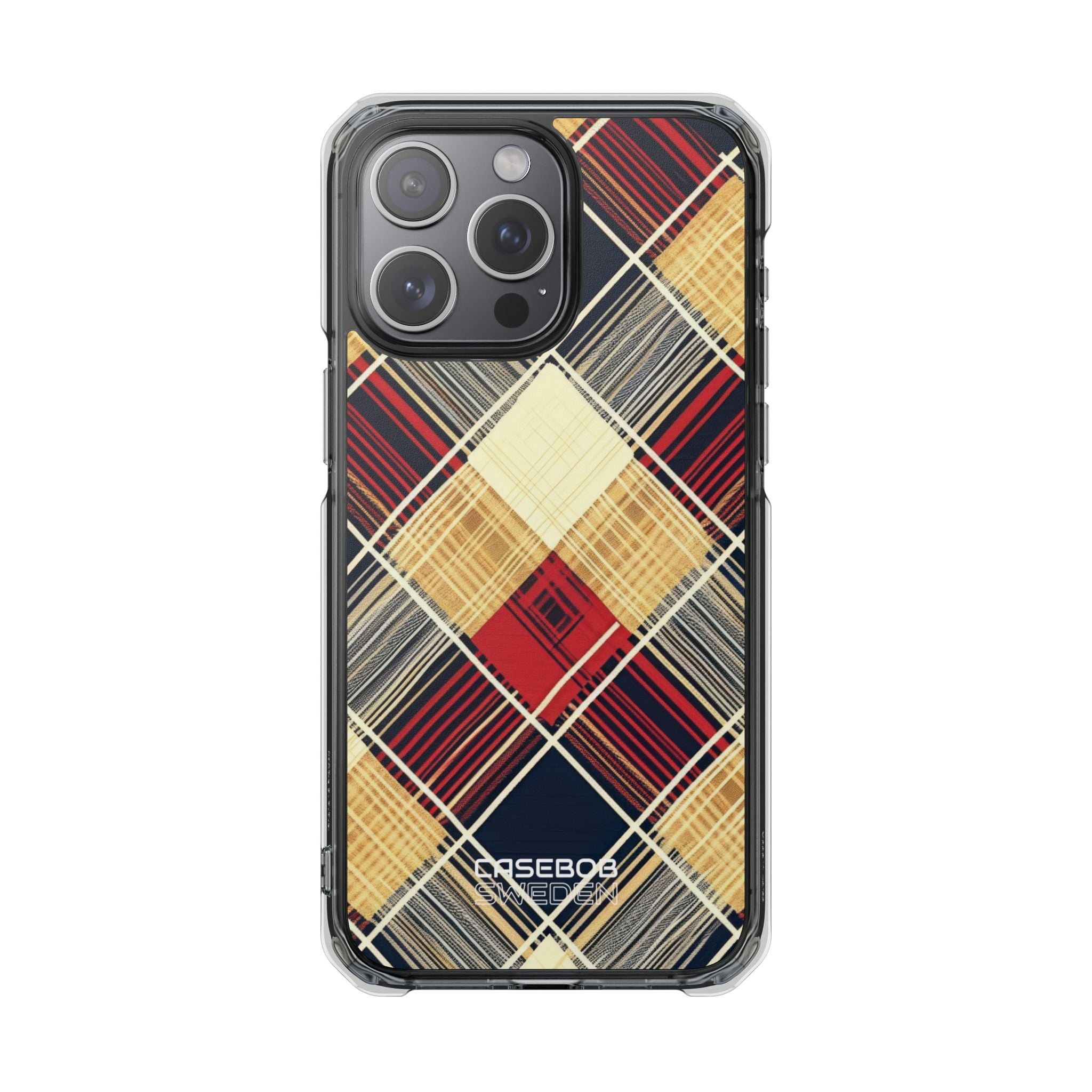 Plaid Diamond Tapestry iPhone 15 - Impact Clear+