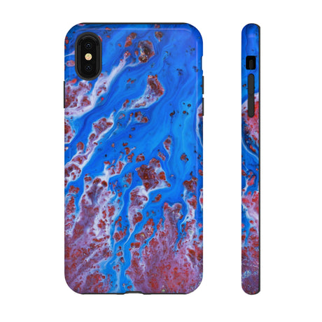 Bright Blue Ink Art iPhone Case (Protective) iPhone XS MAX Glossy Phone Case