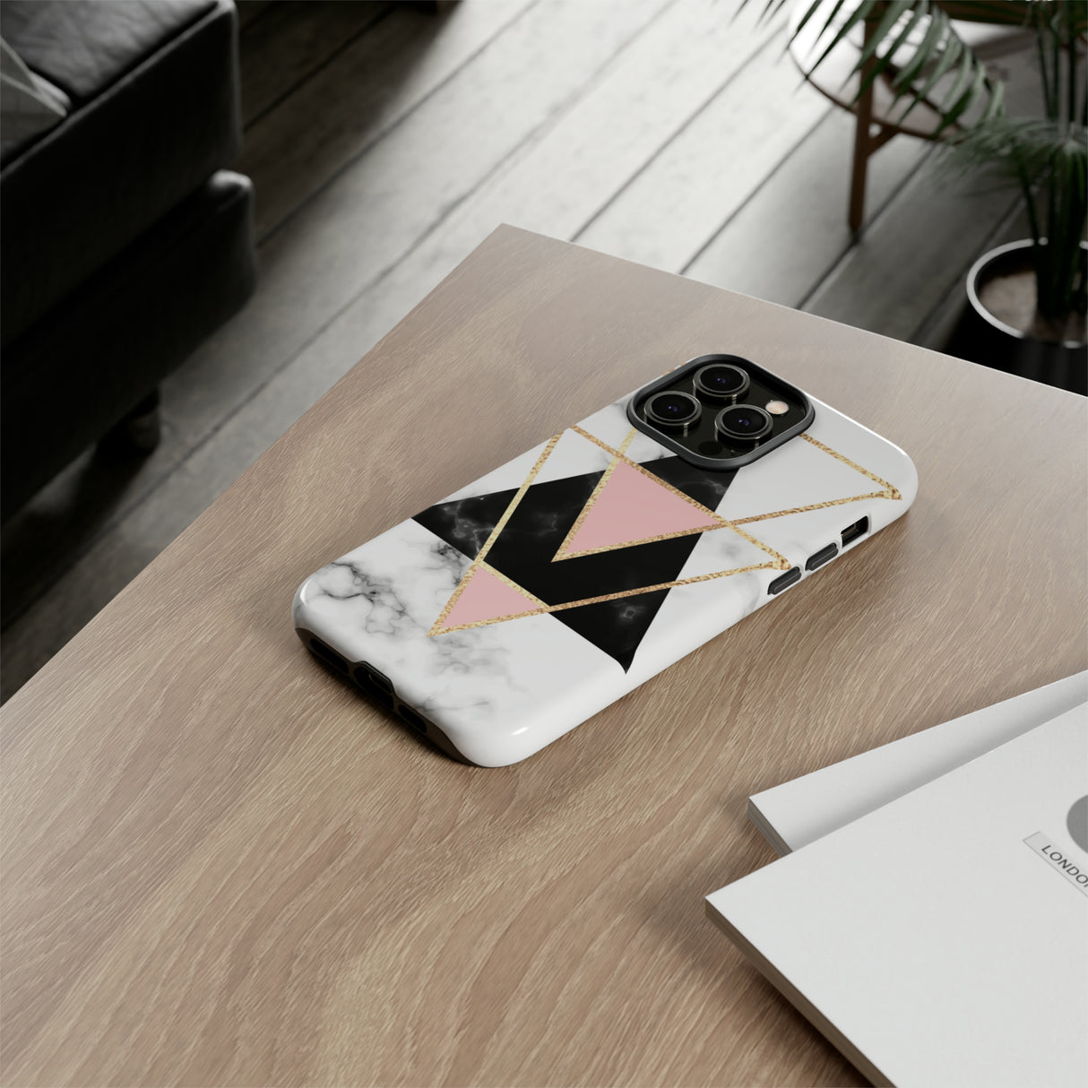 Marble Triangles - Protective Phone Case