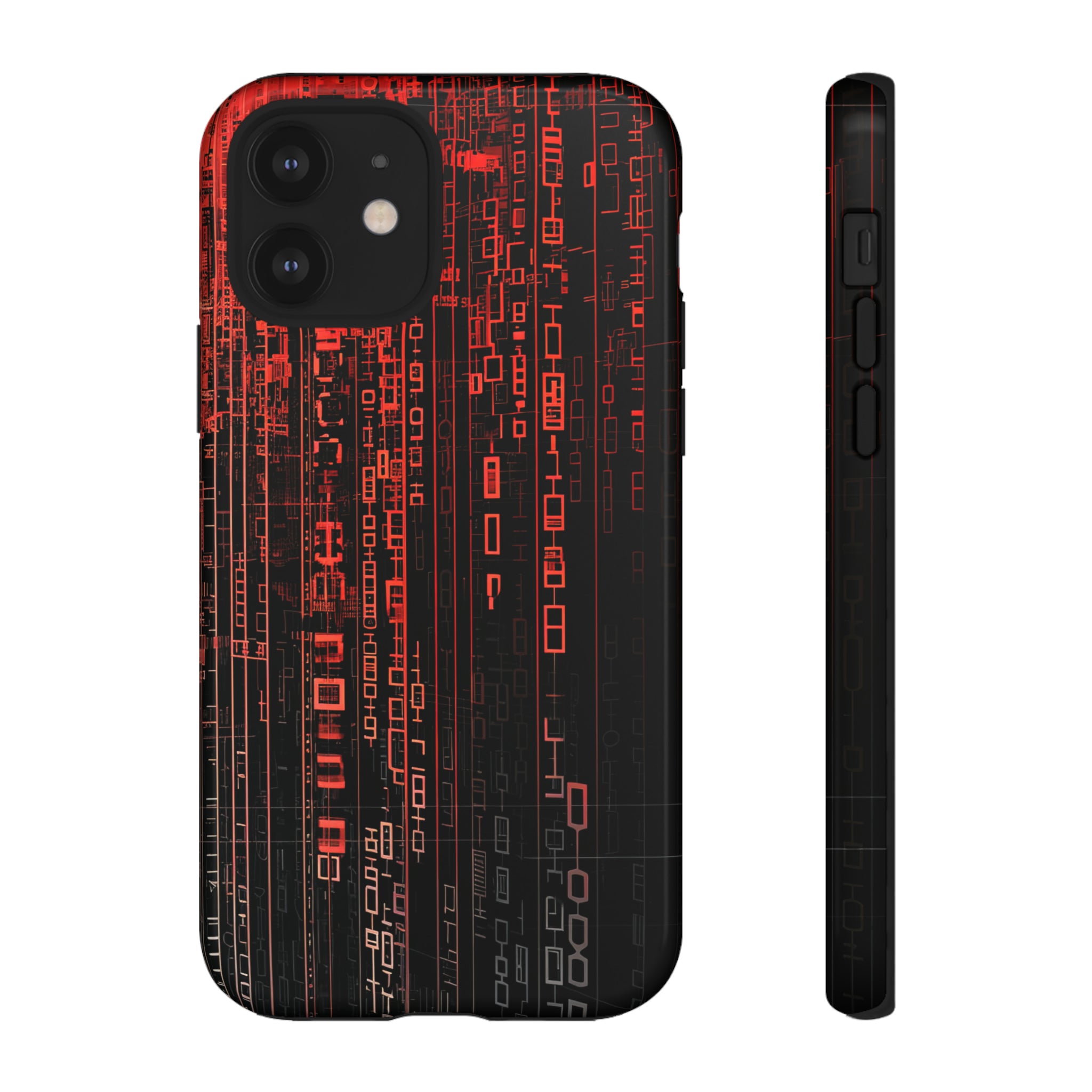 Digital Shield: Red Gradient - Protective Phone Case