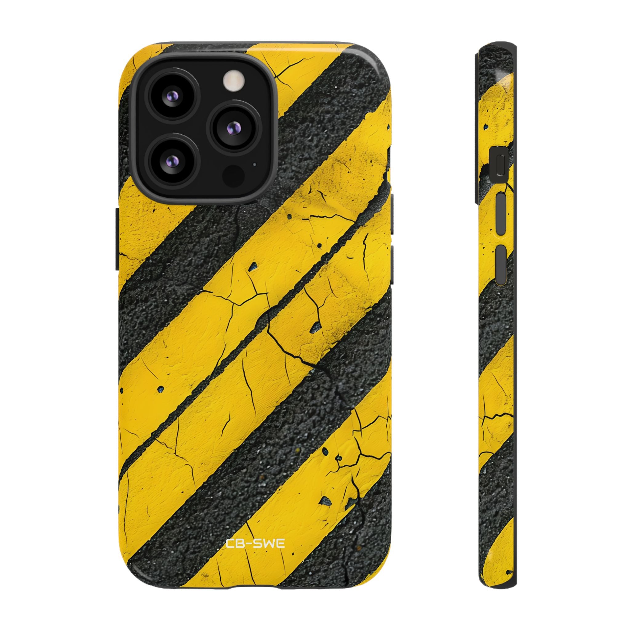 Cracked Hazard Lines - iPhone Case